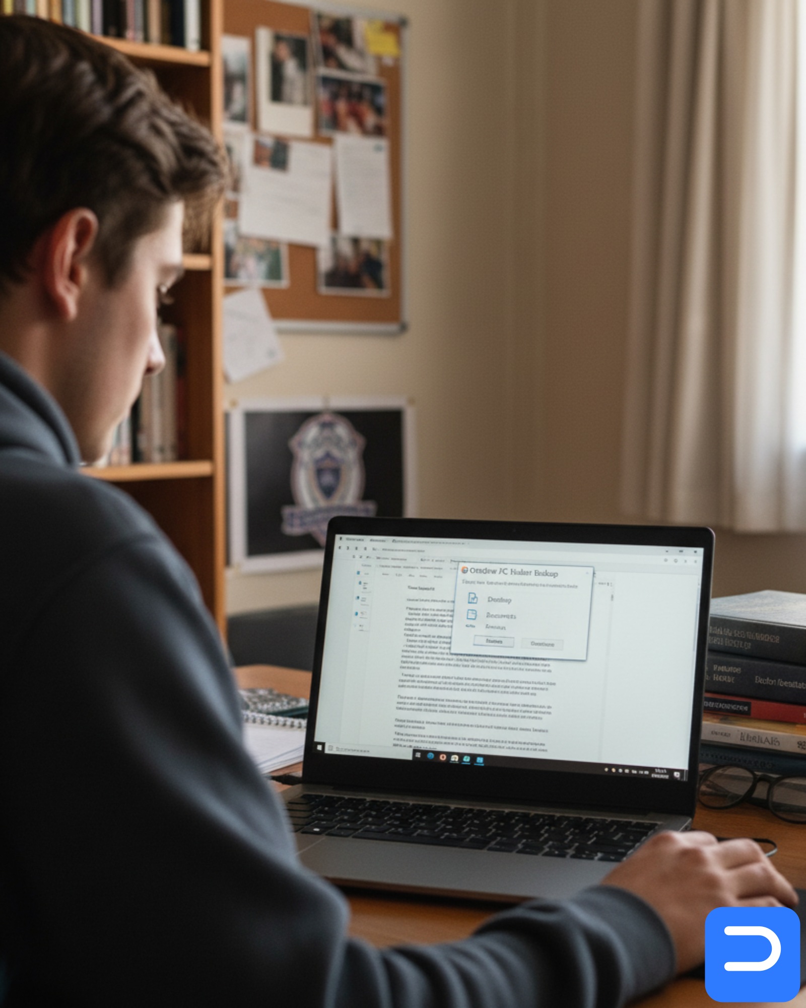 Student setting up OneDrive Known Folders to protect a thesis on a Windows laptop in Stellenbosch