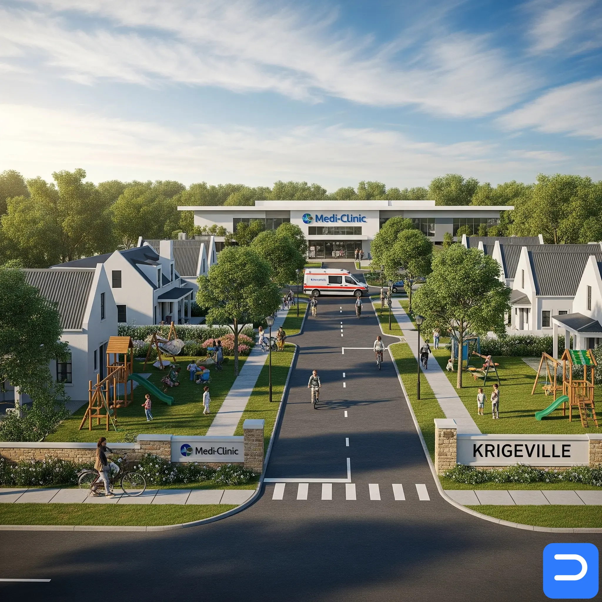 A view of the peaceful Krigeville family neighbourhood, located near the Stellenbosch Medi-Clinic.