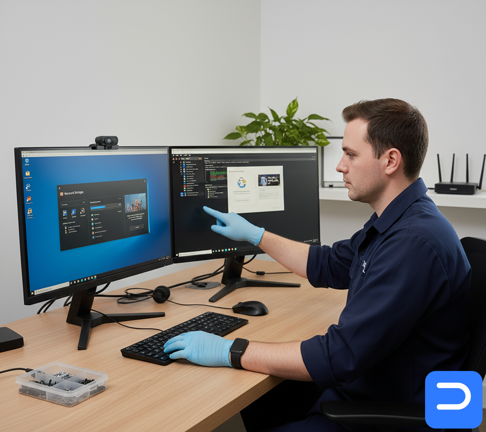 Installing standard desktop software on a workstation.